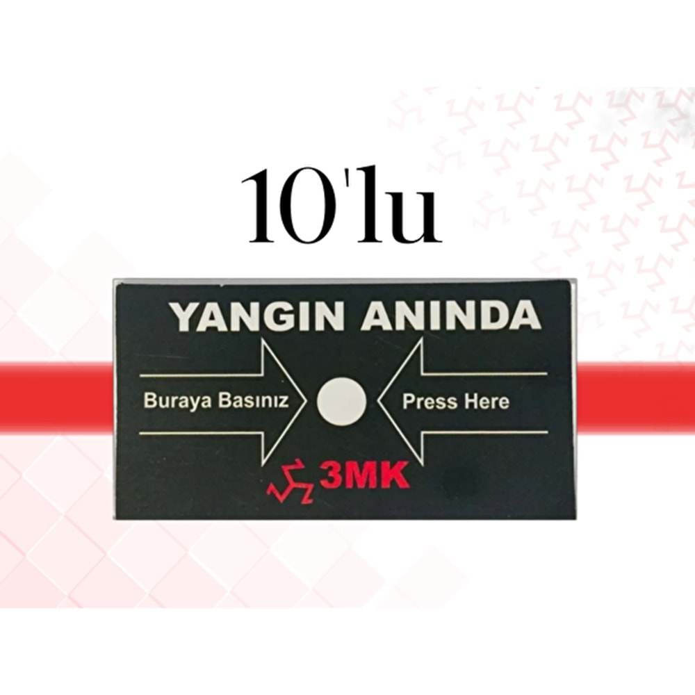3mk Cam10 Yangın İhbar Butonu Camı 10lu