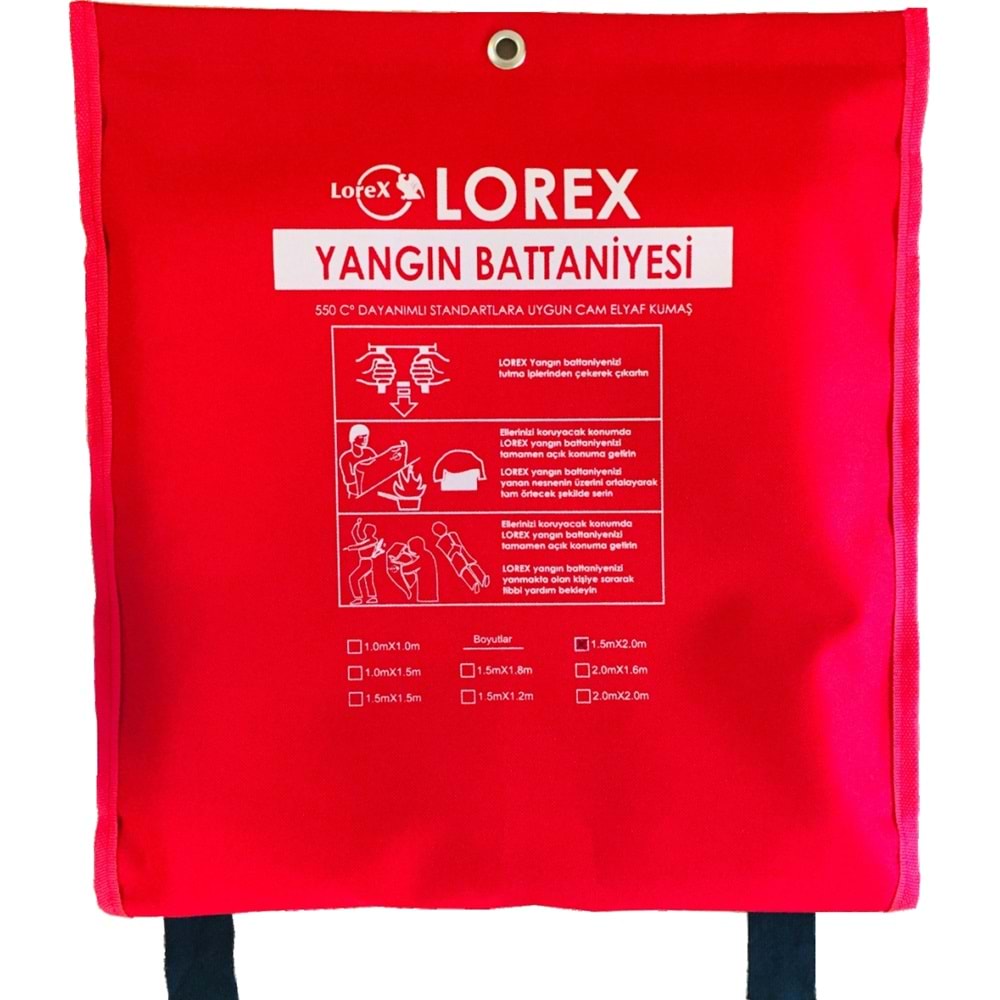 LOREX LR-FB2015C Çantalı 2 metre x 1,5 metre Yangın Battaniyesi