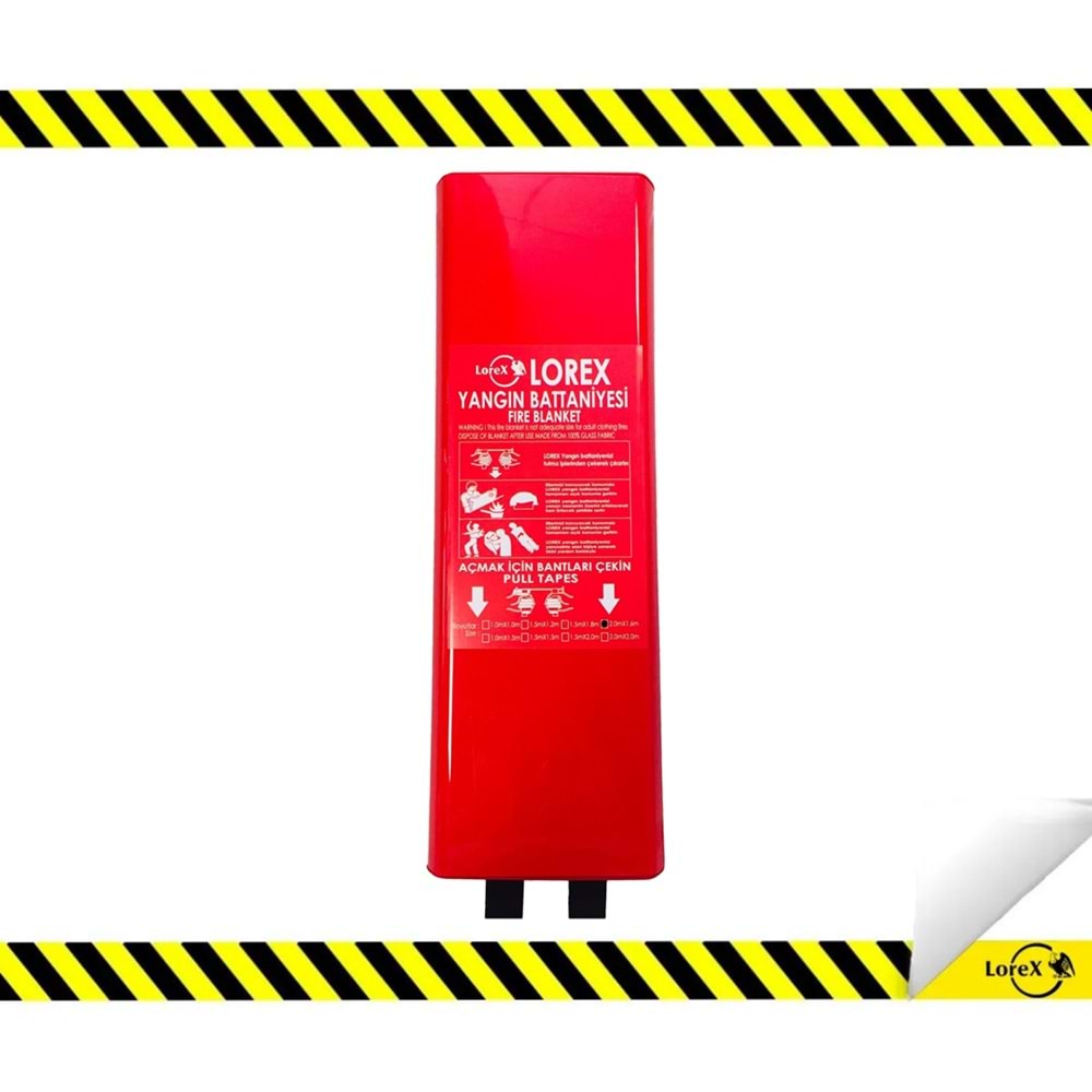 LOREX LR-FB2016B 200cm x 160cm Kutulu Yangın Battaniyesi