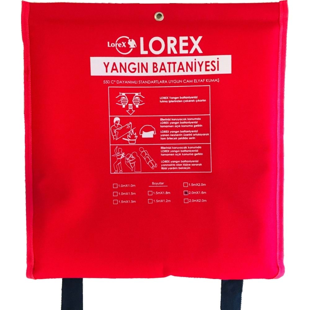 LOREX LR-FB2016C Çantalı 2 metre x 1,6 metre Yangın Battaniyesi