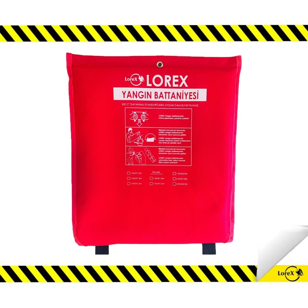 LOREX LR-FB2020C Yangın Battaniyesi 200x200 Çantalı