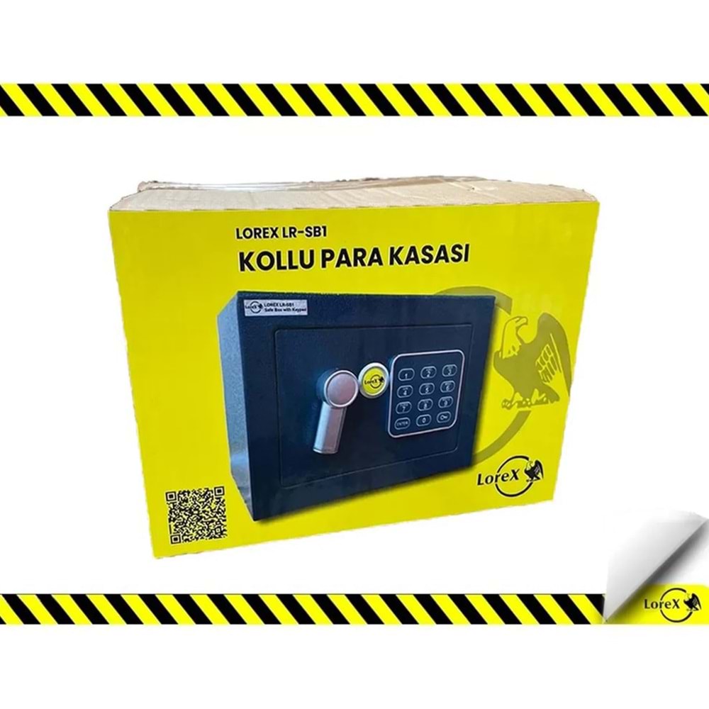 LOREX Kollu Kasa - Mini Boy - Siyah - Şifreli - Anahtarlı