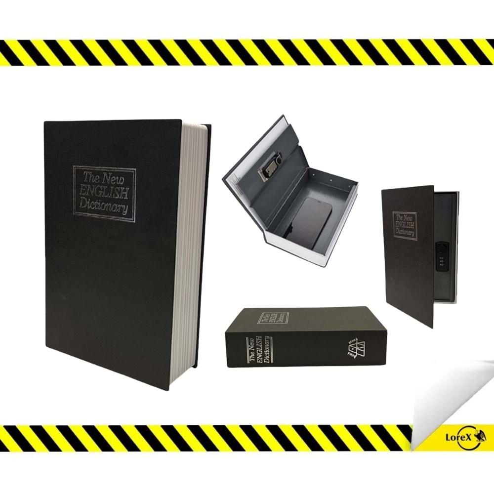 LOREX Kitap Görünümlü Şifreli Gizli Kasa Sözlük Kumbara