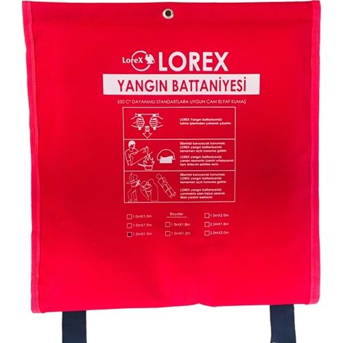 LOREX LR-FB1515C Çantalı 1,5 metre x 1,5 metre Yangın Battaniyesi