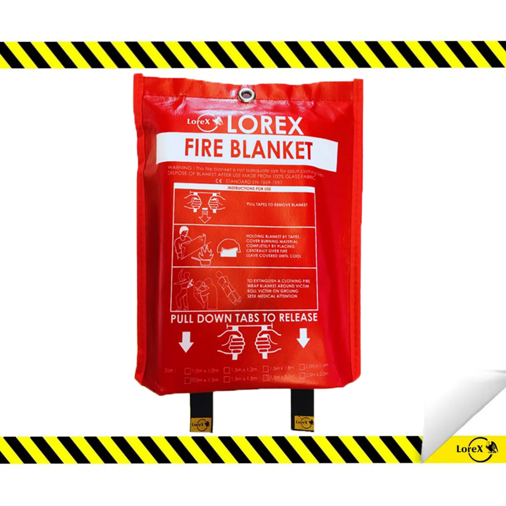 LOREX LR-FB2020CP Premium Yangın Battaniyesi, Çantalı, 200cm X 200cm