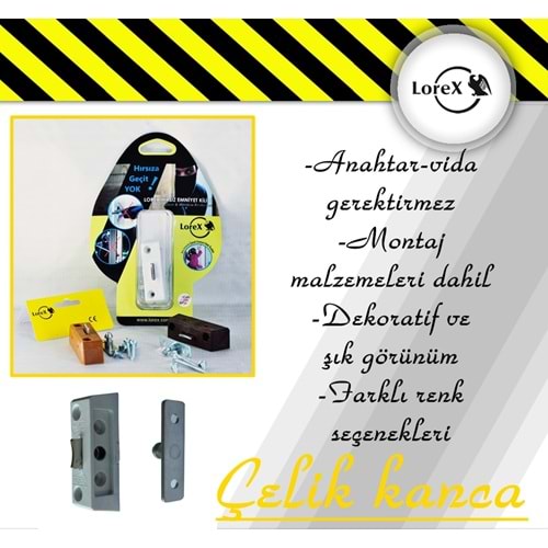 LOREX LR-WB PVC Pencere Hırsız Emniyet Kilidi (Beyaz)